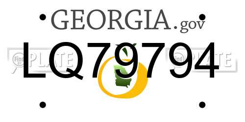 LQ79794 Georgia License Plate