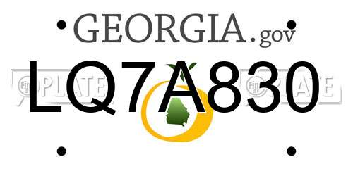 LQ7A830 Georgia License Plate