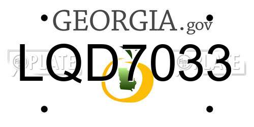 LQD7033 Georgia License Plate