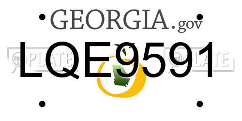 LQE9591 Georgia License Plate