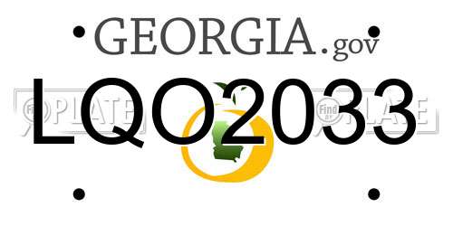 LQO2033 Georgia License Plate
