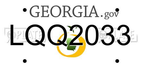 LQQ2033 Georgia License Plate