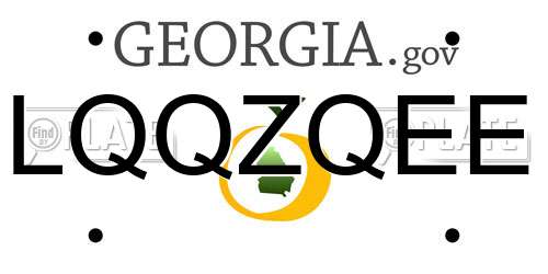LQQZQEE Georgia License Plate