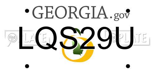 LQS29U Georgia License Plate