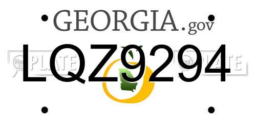 LQZ9294 Georgia License Plate