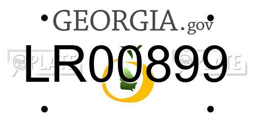 LR00899 Georgia License Plate