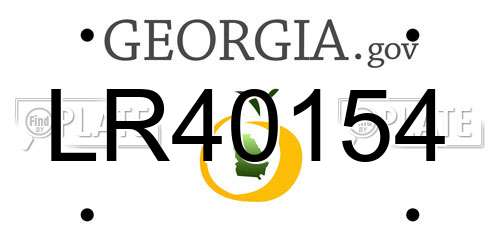 LR40154 Georgia License Plate