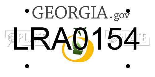 LRA0154 Georgia License Plate