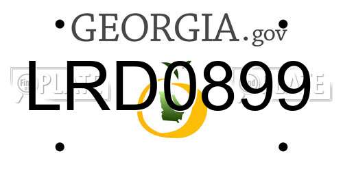 LRD0899 Georgia License Plate