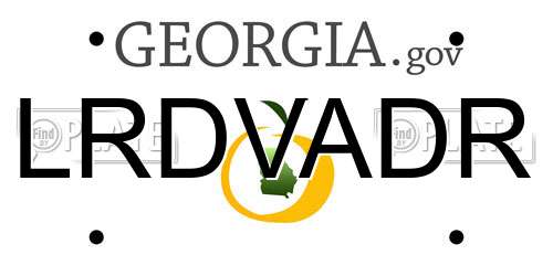 LRDVADR Georgia License Plate