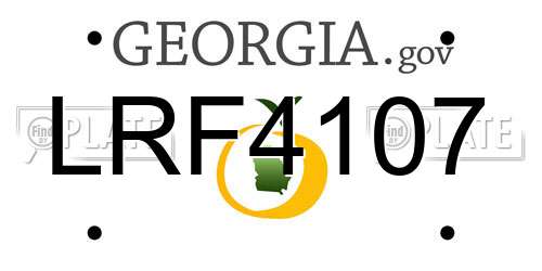 LRF4107 Georgia License Plate