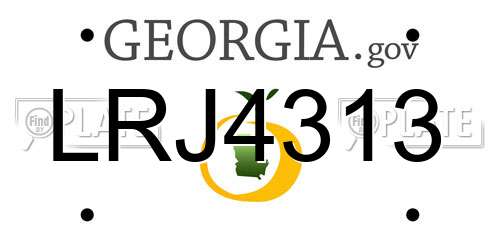 LRJ4313 Georgia License Plate