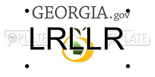 LRLLR Georgia License Plate