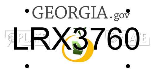 LRX3760 Georgia License Plate