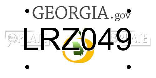 LRZ049 Georgia License Plate