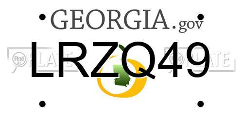 LRZQ49 Georgia License Plate