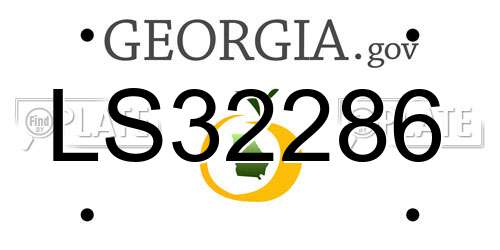 LS32286 Georgia License Plate