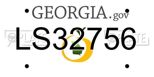 LS32756 Georgia License Plate
