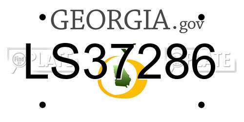LS37286 Georgia License Plate