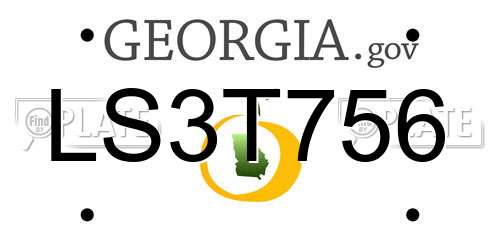 LS3T756 Georgia License Plate