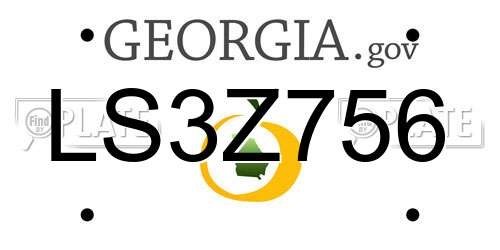LS3Z756 Georgia License Plate