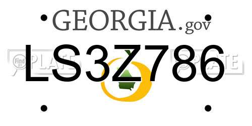 LS3Z786 Georgia License Plate
