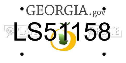 LS51158 Georgia License Plate