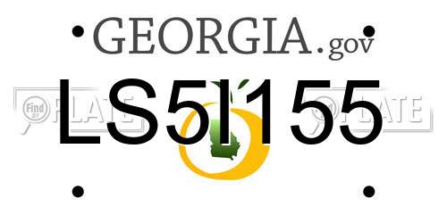 LS5I155 Georgia License Plate