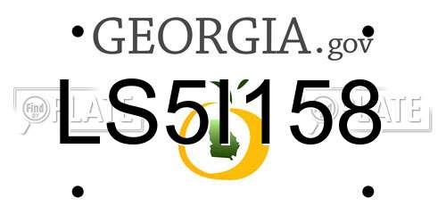 LS5I158 Georgia License Plate