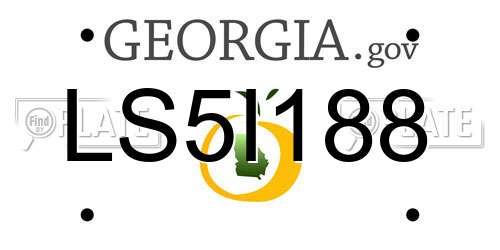 LS5I188 Georgia License Plate