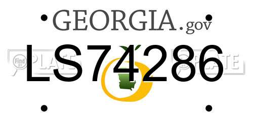 LS74286 Georgia License Plate