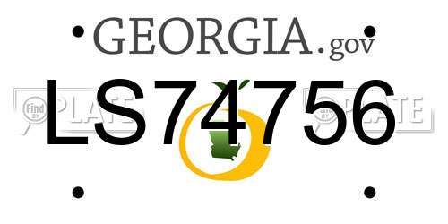 LS74756 Georgia License Plate