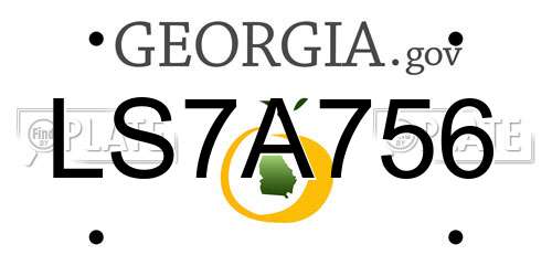 LS7A756 Georgia License Plate