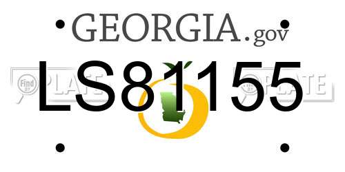 LS81155 Georgia License Plate