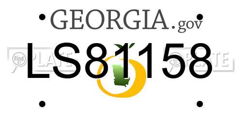 LS81158 Georgia License Plate