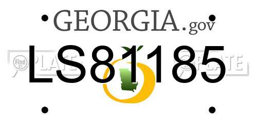 LS81185 Georgia License Plate