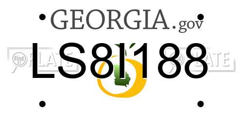 LS8I188 Georgia License Plate