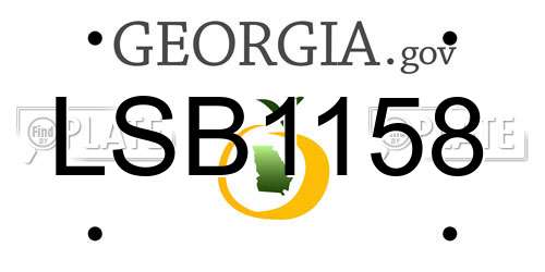 LSB1158 Georgia License Plate