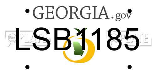 LSB1185 Georgia License Plate