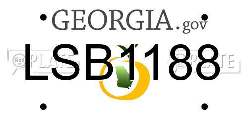 LSB1188 Georgia License Plate