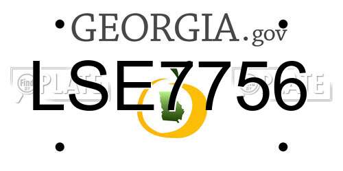 LSE7756 Georgia License Plate