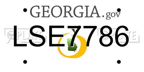 LSE7786 Georgia License Plate