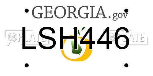 LSH446 Georgia License Plate