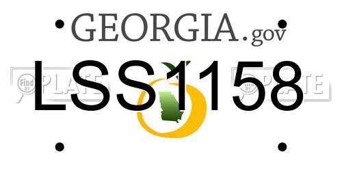 LSS1158 Georgia License Plate