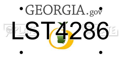 LST4286 Georgia License Plate