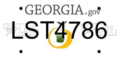 LST4786 Georgia License Plate