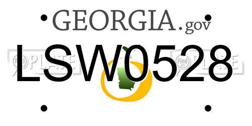 LSW0528 Georgia License Plate