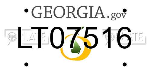 LT07516 Georgia License Plate