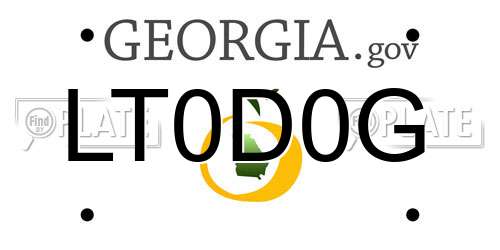 LT0D0G Georgia License Plate