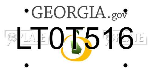 LT0T516 Georgia License Plate